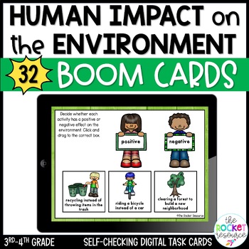 Preview of Human Impact on the Environment Activity | Earth Day Boom Cards Fun | Pollution