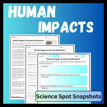 Preview of Human Impact on Oceans Reading Comprehension - Print and Digital Resources