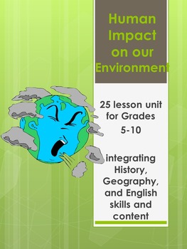 Preview of Human Impact on the Environment -25 lessons including poetry, spelling and more!