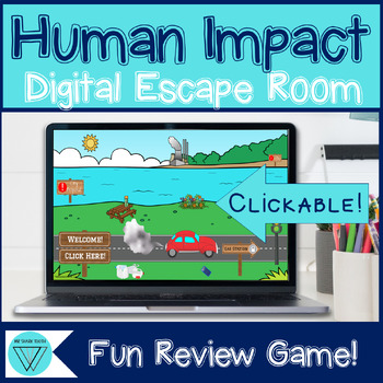 Preview of Human Impact on the Environment Escape Room - MS-ESS3-3 Digital Review Activity