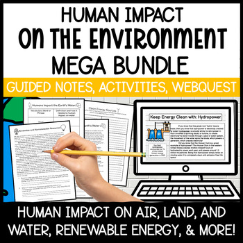 Preview of Human Impact on the Environment MEGA Bundle | Guided Notes, Activities, WebQuest