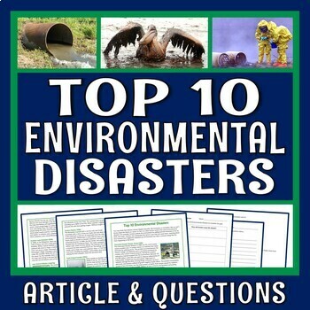 Preview of Environmental Disasters Reading Article Human Impact on the Environment Sub Plan