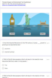 Human Impact on the Environment Video Questions Google Form quiz