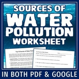 Human Impact on the Environment Water Pollution Worksheet
