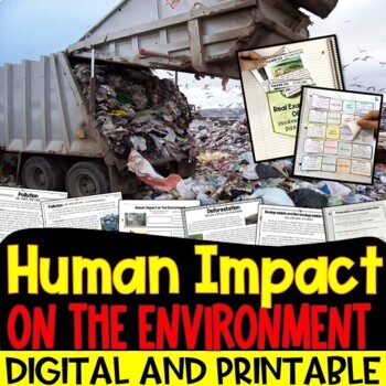 Preview of Human Impact on the Environment and Pollution Printables & Interactive Notebooks