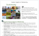 Human Impacts on Biodiversity