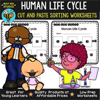 Preview of Human Life Cycle Sequencing Worksheets | Cut and Paste