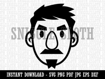 Human Male Character Face Clipart Digital Download SVG EPS PNG PDF AI ...