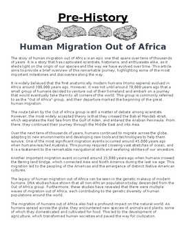 Preview of Human Migration Out of Africa Article & Questions (WORD)