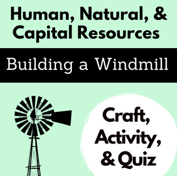 Preview of Human, Natural, Capital Resources Sort Quiz Slideshow Posters Windmill Activity