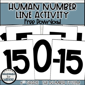 Preview of Human Number Line | 6th Grade Math | Freebie