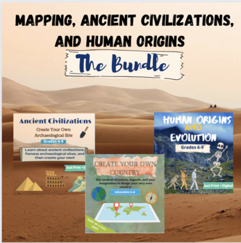 Preview of Human Origins, Ancient Civilizations, and Map Skills BUNDLE