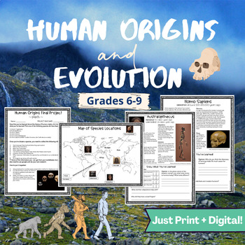 Preview of Human Origins and Evolution Unit - Just Print!