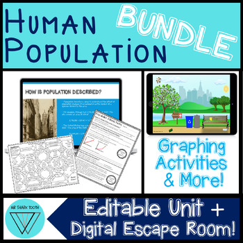 Preview of Human Population Growth & Change BUNDLE: MS-ESS3-4 Unit + Escape Room + Review