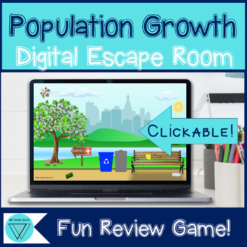 Preview of Human Population Growth Escape Room: MS-ESS3-4 Digital Review Activity Game