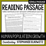 Human Population Growth Reading Passage | Printable & Digital