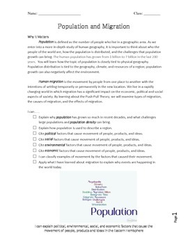 Preview of Human Population and Migration Packet