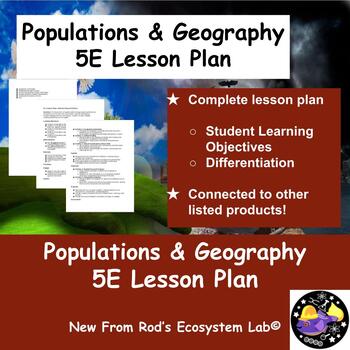 Preview of Human Populations & Geography 5E Lesson Plan **Editable**
