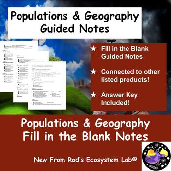 Preview of Human Populations & Geography Fill in the Blank Guided Notes w/AnswerKeyEDITABLE