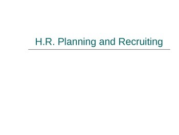 Preview of Human Resources- HR Planning & Recruiting