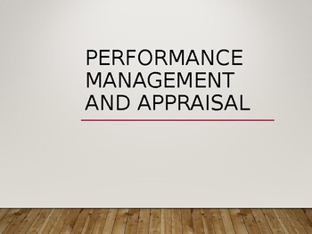 Preview of Human Resources- Performance Management and Appraisal
