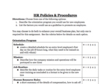 Human Resources Policies & Procedures Project