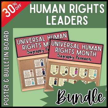 Preview of Human Rights Leaders Biography Posters & Pennants Bulletin Board Bundle 30% OFF
