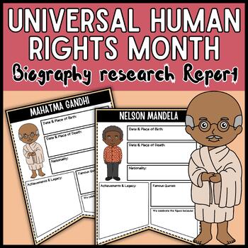 Preview of Human Rights Leaders Biography Research Report Banners - December Set