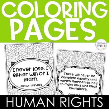 Preview of Human Rights Leaders Coloring Pages with Quotes