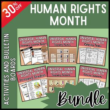 Preview of Human Rights Month Activity  And Posters Bulletin Board Bundle 30% OFF