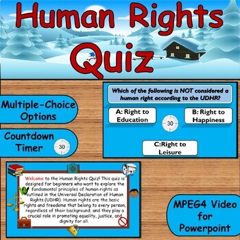Preview of Human Rights Quiz: Explore the Basics of UDHR/ PowerPoint Video/ December 10th