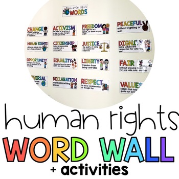 Preview of Human Rights Word Wall and Vocabulary Activities | Digital and Printable