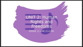 Preview of Unit 2: Human Rights and Freedoms: CLU3M (Understanding Canadian Law)