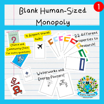 Preview of Human-Sized Blank Monopoly | Customizable Classroom Adventure Project
