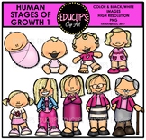 Human Stages Of Growth 1 - Caucasian Female {Educlips Clipart}