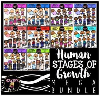 Preview of Human Stages Of Growth Mega Bundle {Educlips Clipart}