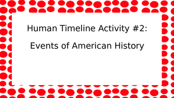 Preview of Human Timeline Activity #2: Events of American History