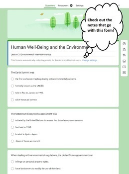 Preview of Human Well-Being and the Environment wks / Google Form
