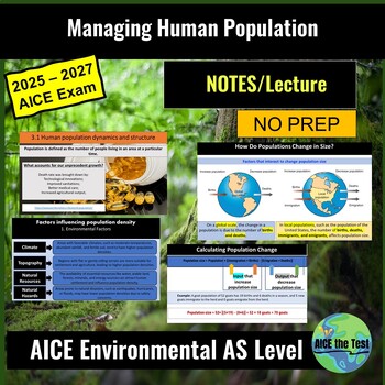 Preview of Human population AICE Cambridge Environmental Unit#3 Notes/Lecture