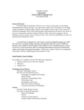 Preview of Humanities Syllabus, Language Arts History Syllabus, Editable Syllabus Template