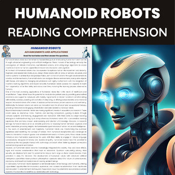 Preview of Humanoid Robots Reading Comprehension |  Robotics Unit