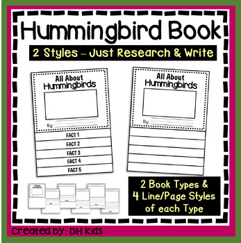 Preview of Hummingbird Report, Science Flip Book Research Project, Spring Bird Book