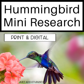 Preview of Hummingbird Research and Writing Activity Print and Virtual