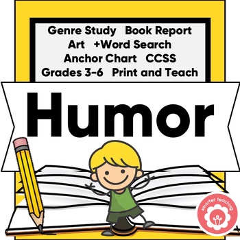 Preview of Humor Genre Study and Book Report +Word Search CCSS Grades 3-6 Print and Teach