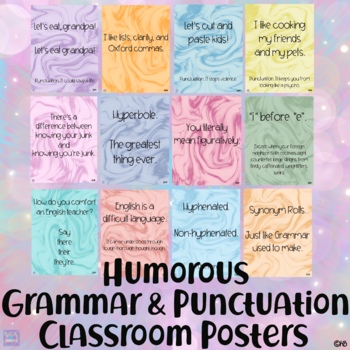 Preview of Humorous Grammar and Punctuation Classroom Posters