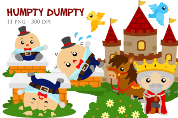 Preview of Humpty Dumpty - Classic Rhymes Bedtime Story - Vector Clipart Illustration
