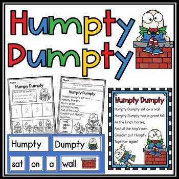 Preview of Humpty Dumpty Nursery Rhyme Activities | Literacy Center | Nursery Rhymes Poems