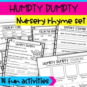 Preview of Humpty Dumpty Nursery Rhymes Activities and Crafts