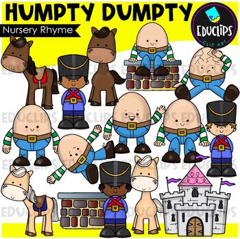 Preview of Humpty Dumpty Nursery Rhyme Clip Art Bundle {Educlips Clipart}
