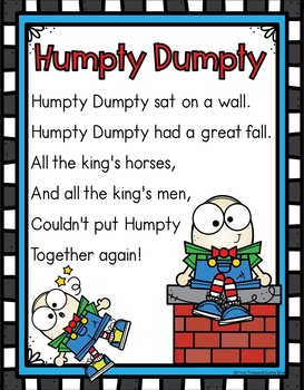 Humpty Dumpty Nursery Rhyme Pack by First Tries and Sunny Skies | TpT